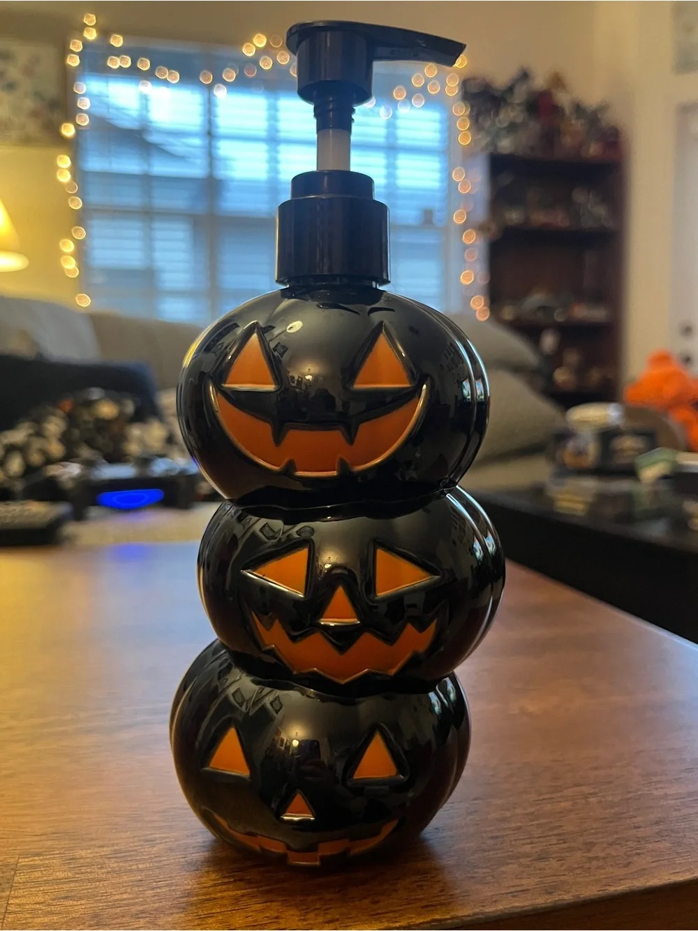 Halloween Stacked Jack-O'-Lantern soap dispenser